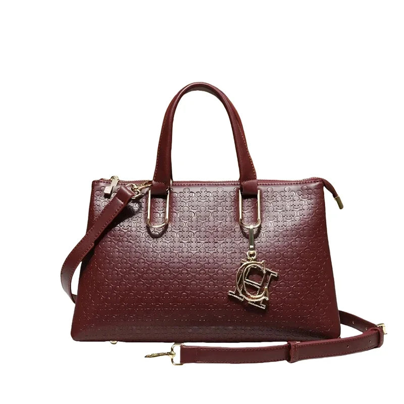 Exquisite High-quality Women's Handbag Fashionable Solid Color Simple Daily Commuting Style Letter Printed Design Shoulder Bag