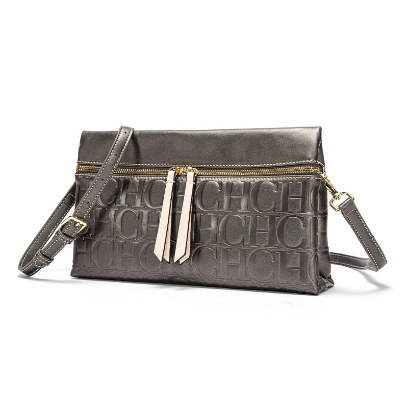 CH Women's Crossbody Bag Pure Colour Letter Print Design High Fashion Ladies Shoulder Bag Daily Commuter Versatile Small Square