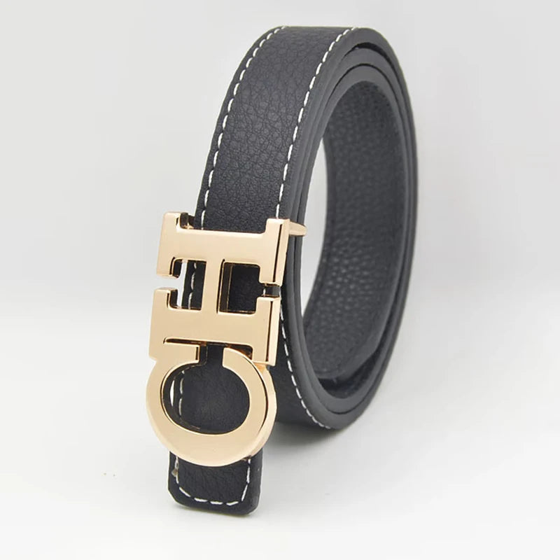 Exquisite High-quality Classic Solid Color Logo Waistband Fashionable Trendy Multifunctional Multi-purpose Elegant Leather Unisex