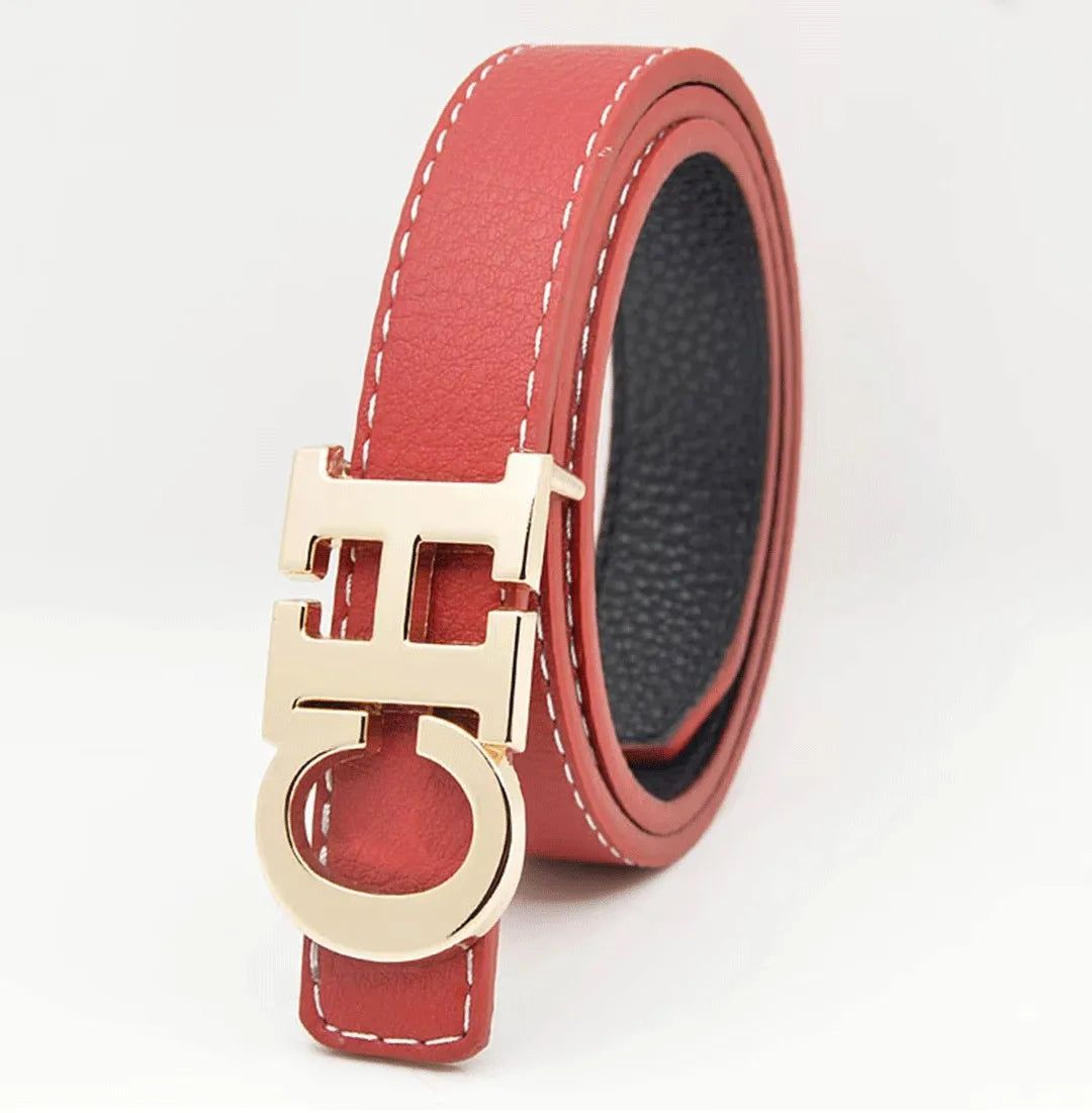 Exquisite High-quality Classic Solid Color Logo Waistband Fashionable Trendy Multifunctional Multi-purpose Elegant Leather Unisex