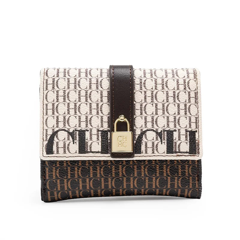 Exquisite High-end High-quality Standard Wallet Women's Temperament Style Card Wallet Fashionable and Multifunctional Letter Printing Design