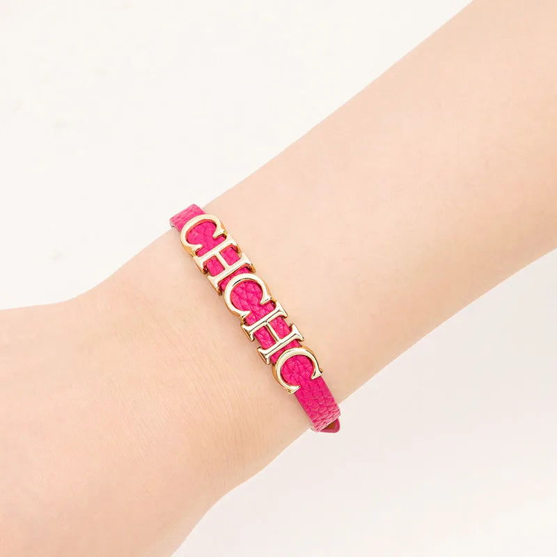 CH Women's Bracelet Fashion Letter Retro Simple Classic Hundred 2024 New Leather Women's Bracelet Accessories