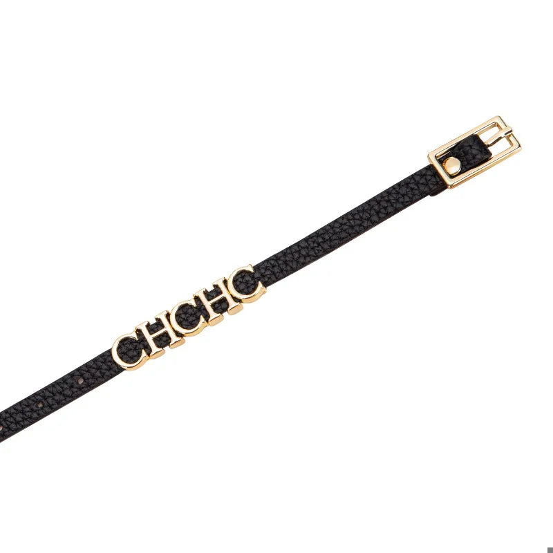 CH Women's Bracelet Fashion Letter Retro Simple Classic Hundred 2024 New Leather Women's Bracelet Accessories