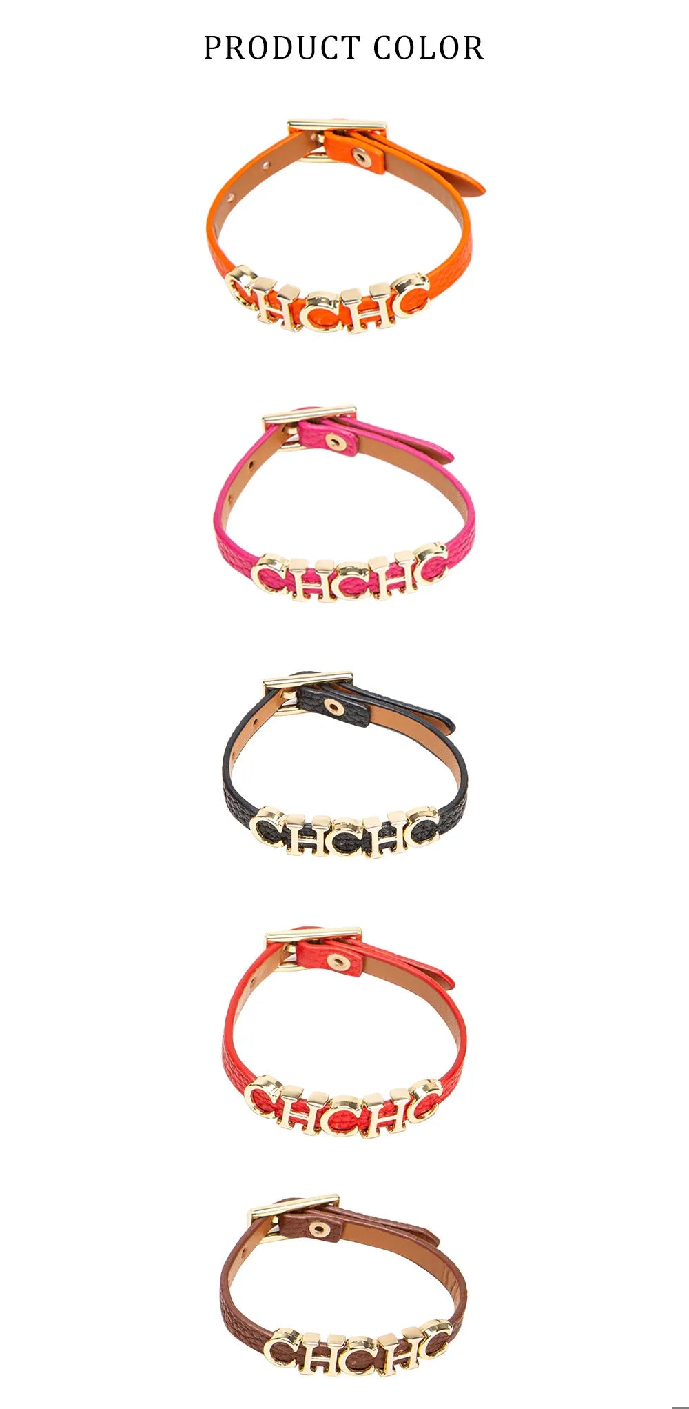 CH Women's Bracelet Fashion Letter Retro Simple Classic Hundred 2024 New Leather Women's Bracelet Accessories