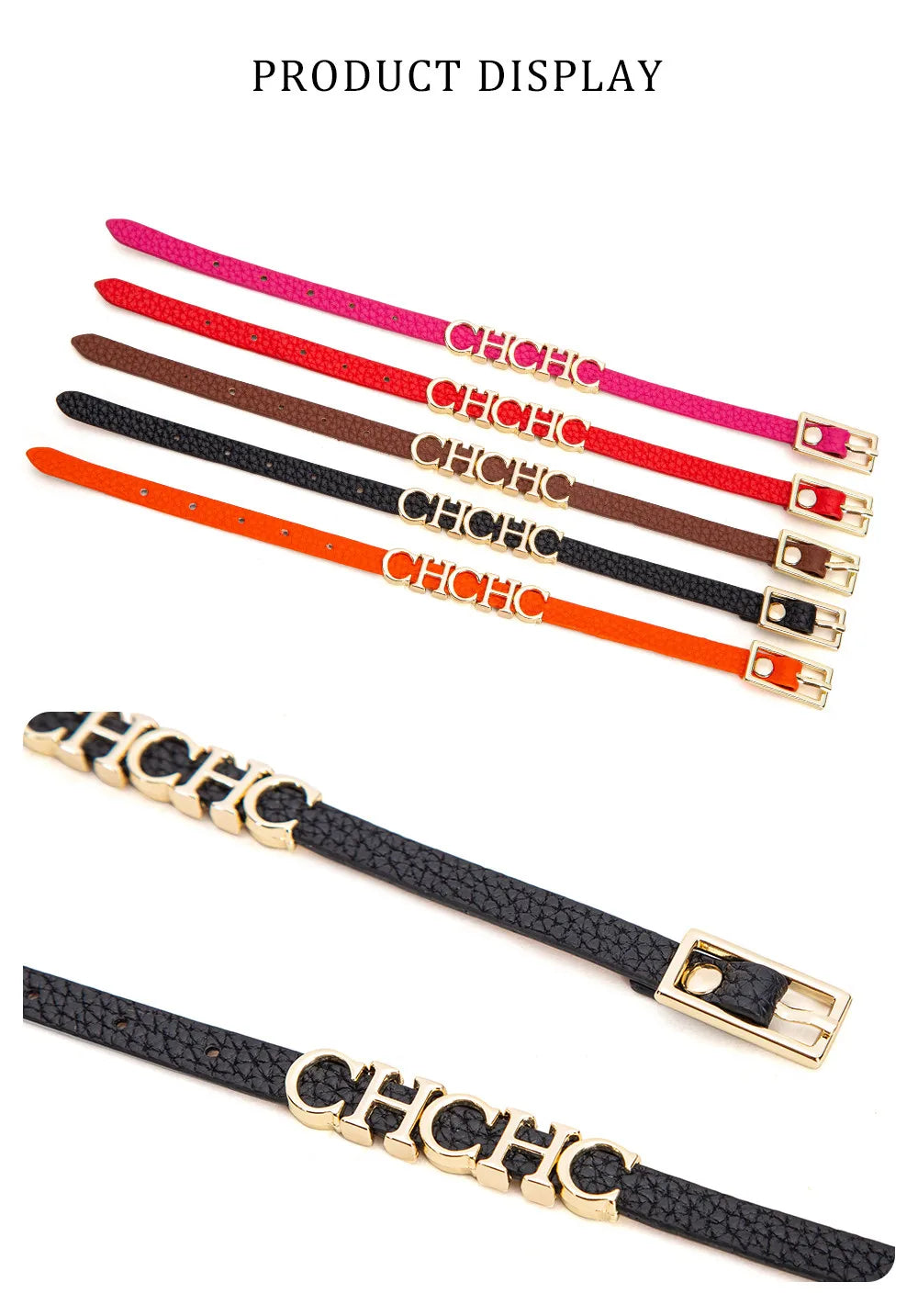 CH Women's Bracelet Fashion Letter Retro Simple Classic Hundred 2024 New Leather Women's Bracelet Accessories