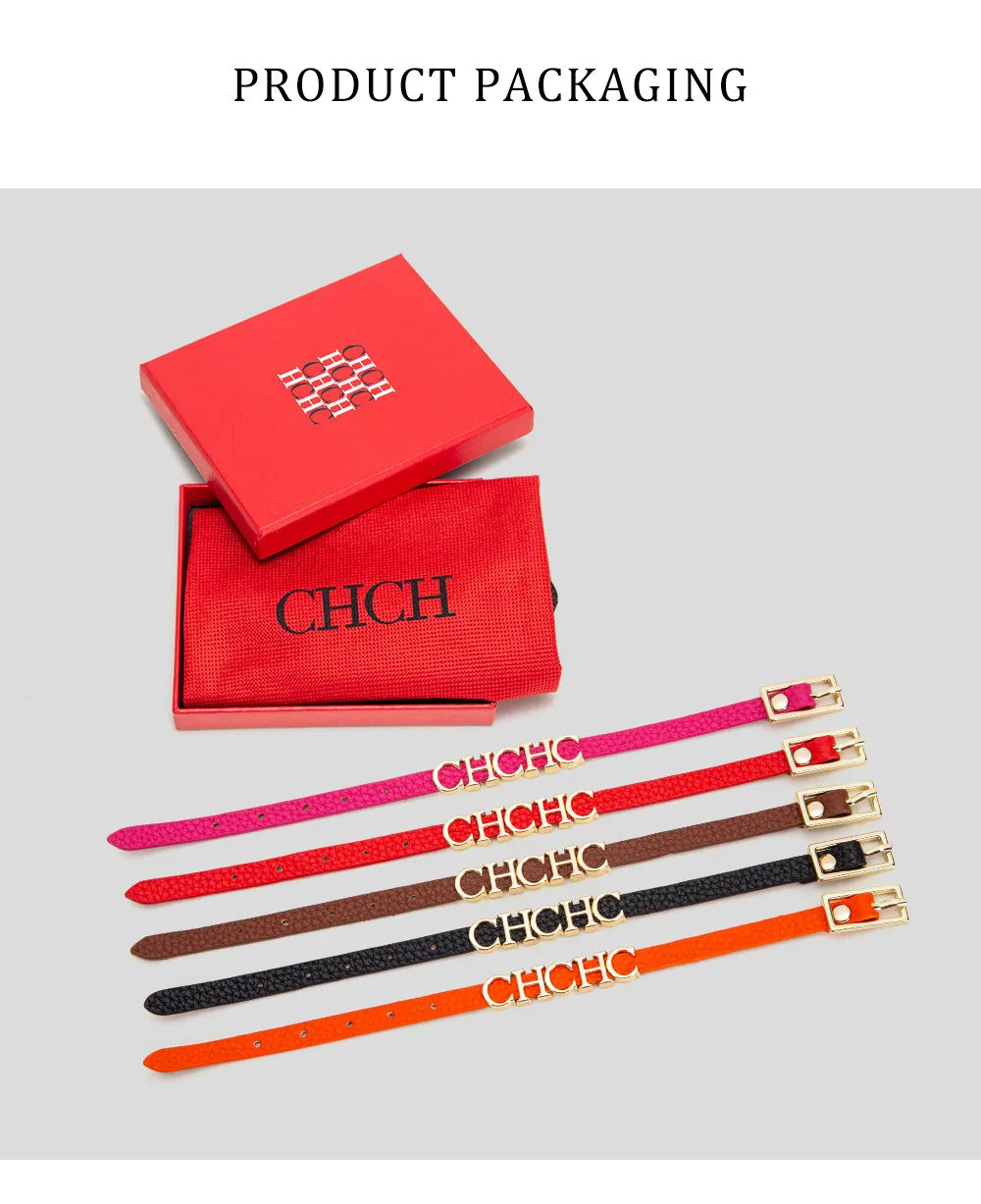 CH Women's Bracelet Fashion Letter Retro Simple Classic Hundred 2024 New Leather Women's Bracelet Accessories