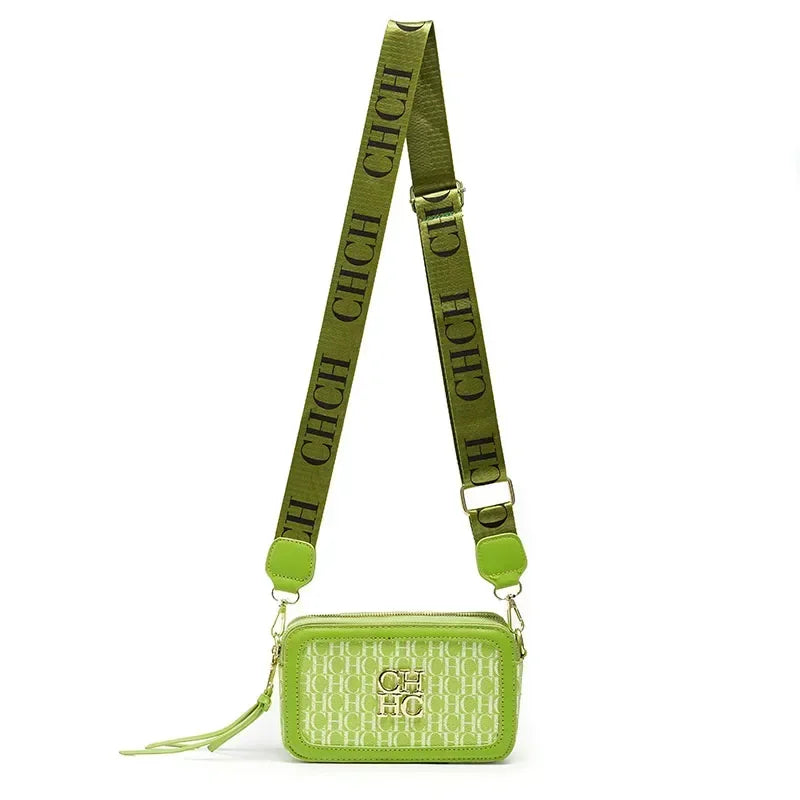 CH Women's Shoulder Bag Multicolor Fashion Macaron Color Lightweight Letter Print High Quality Delicate Girl Classic Square Bag