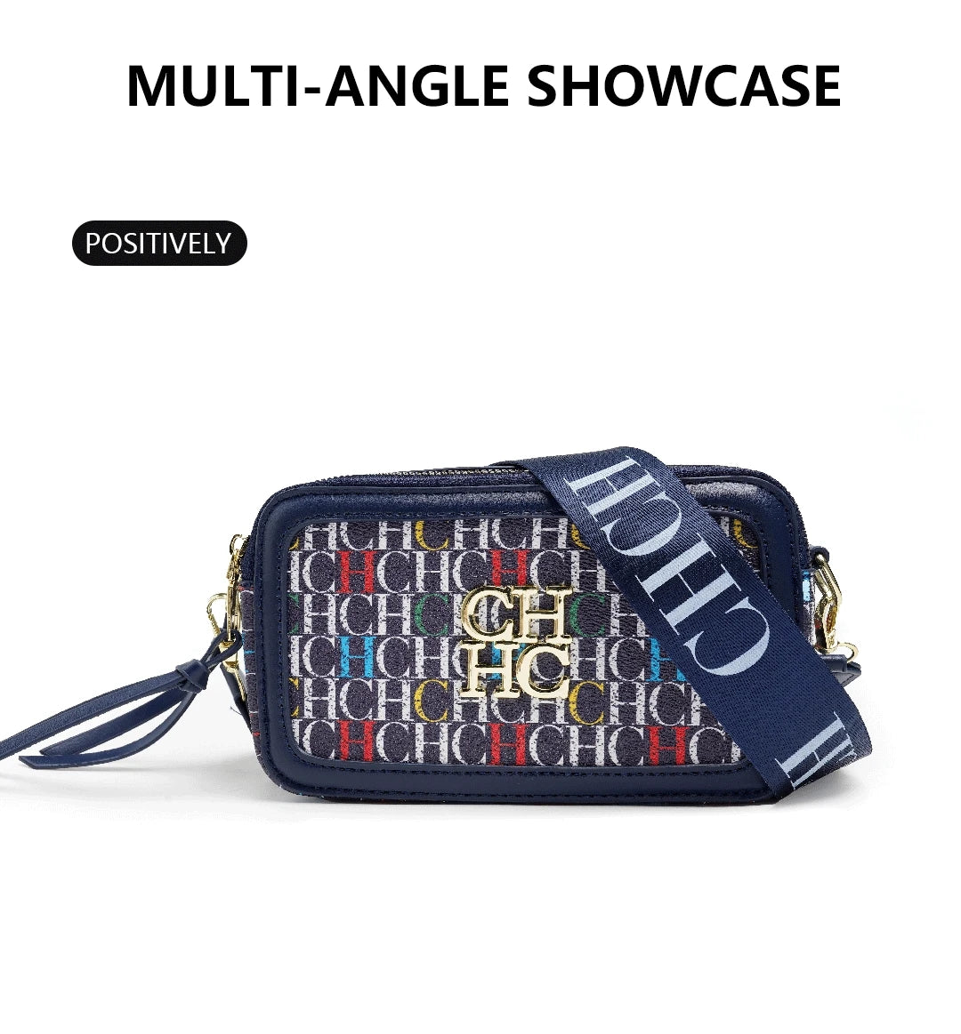 CH Women's Shoulder Bag Multicolor Fashion Macaron Color Lightweight Letter Print High Quality Delicate Girl Classic Square Bag
