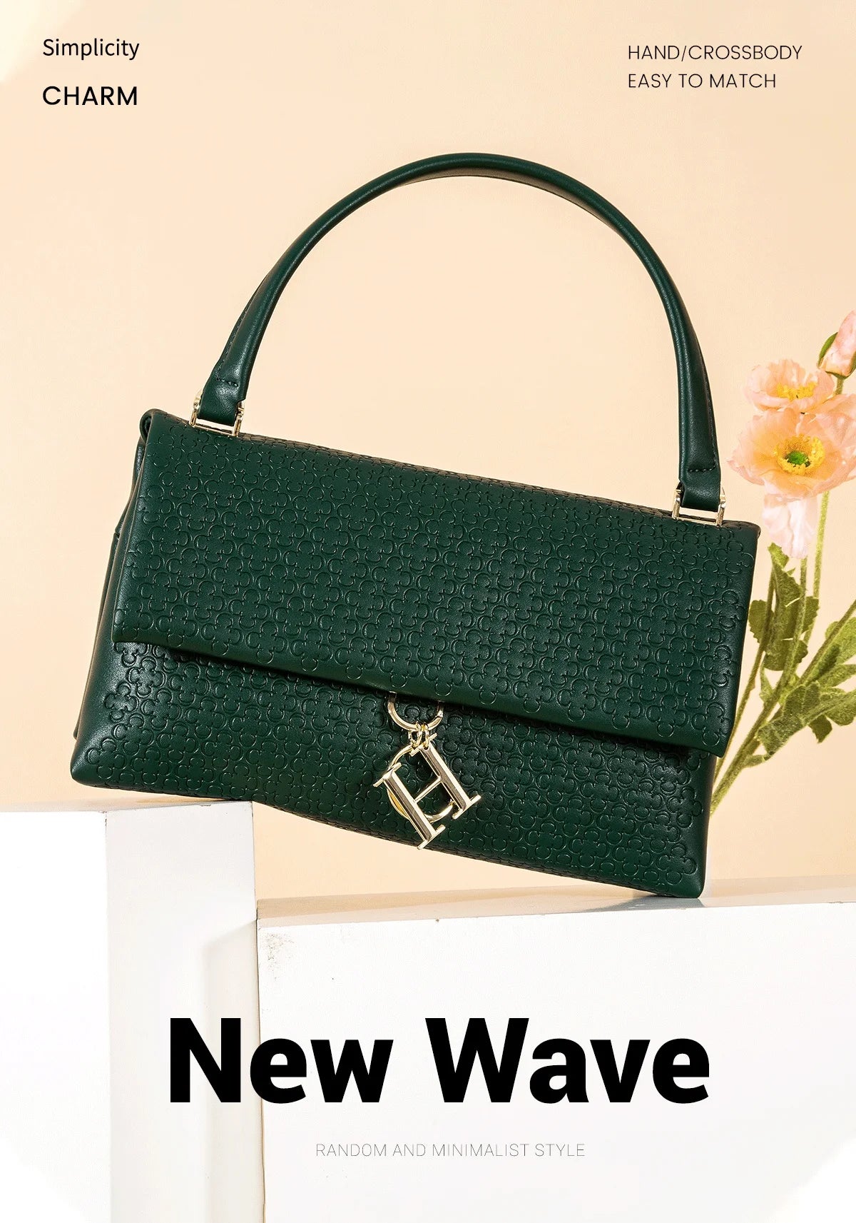 CH Women's Shoulder Bag Detachable Chain Light Luxury Underarm Bag Fashion Simple Large Capacity Solid Color Shoulder Strap