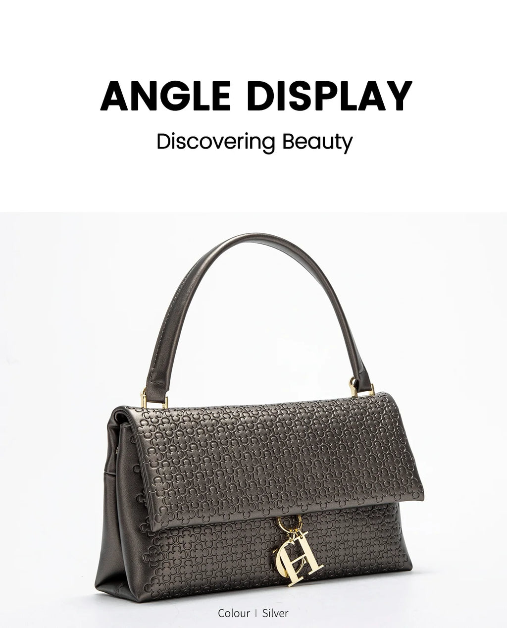 CH Women's Shoulder Bag Detachable Chain Light Luxury Underarm Bag Fashion Simple Large Capacity Solid Color Shoulder Strap