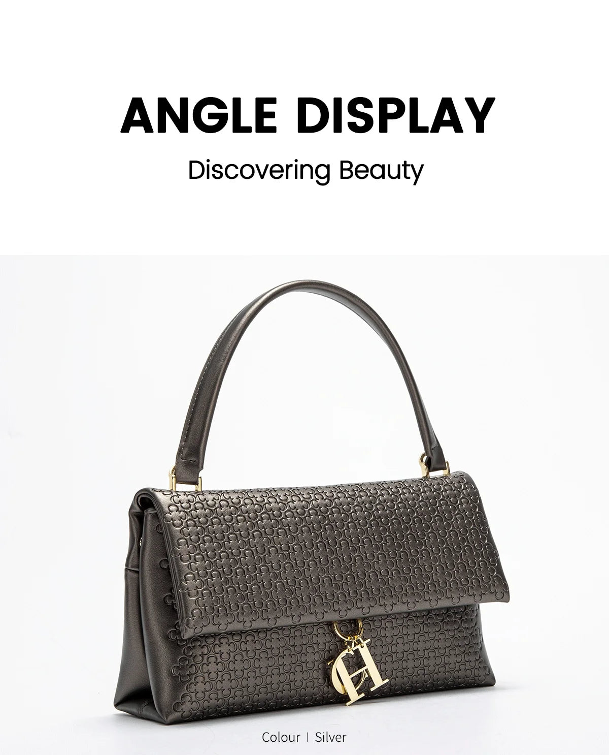 CH Women's Shoulder Bag Detachable Chain Light Luxury Underarm Bag Fashion Simple Large Capacity Solid Color Shoulder Strap