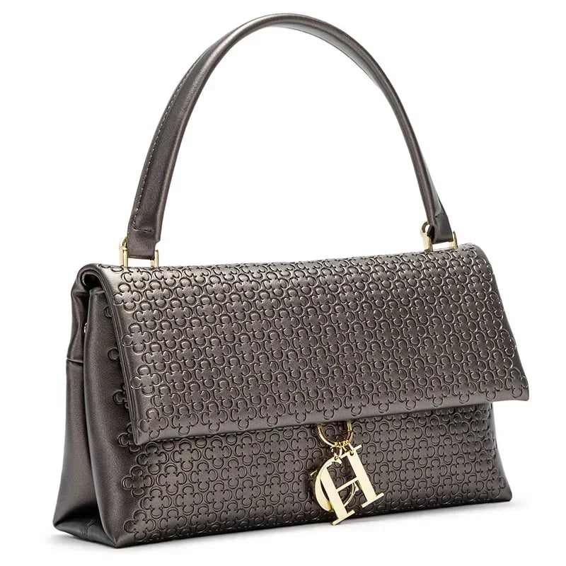 CH Women's Shoulder Bag Detachable Chain Light Luxury Underarm Bag Fashion Simple Large Capacity Solid Color Shoulder Strap