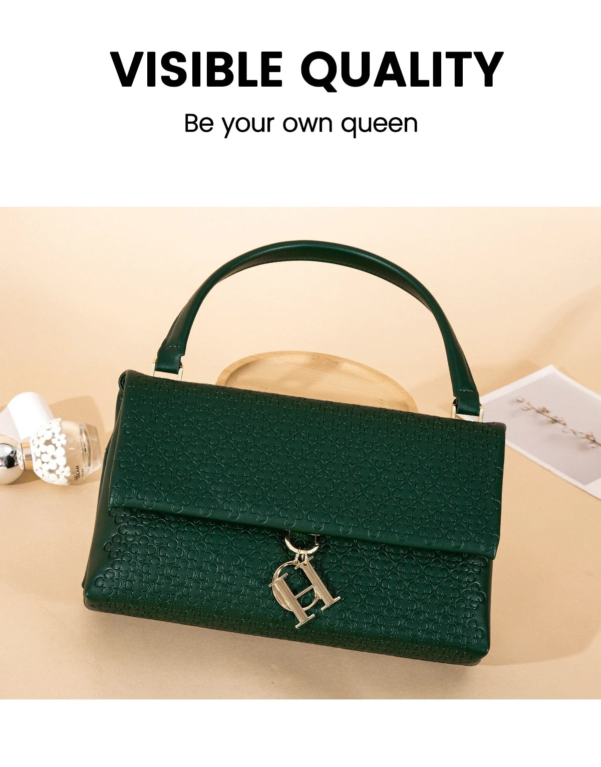 CH Women's Shoulder Bag Detachable Chain Light Luxury Underarm Bag Fashion Simple Large Capacity Solid Color Shoulder Strap