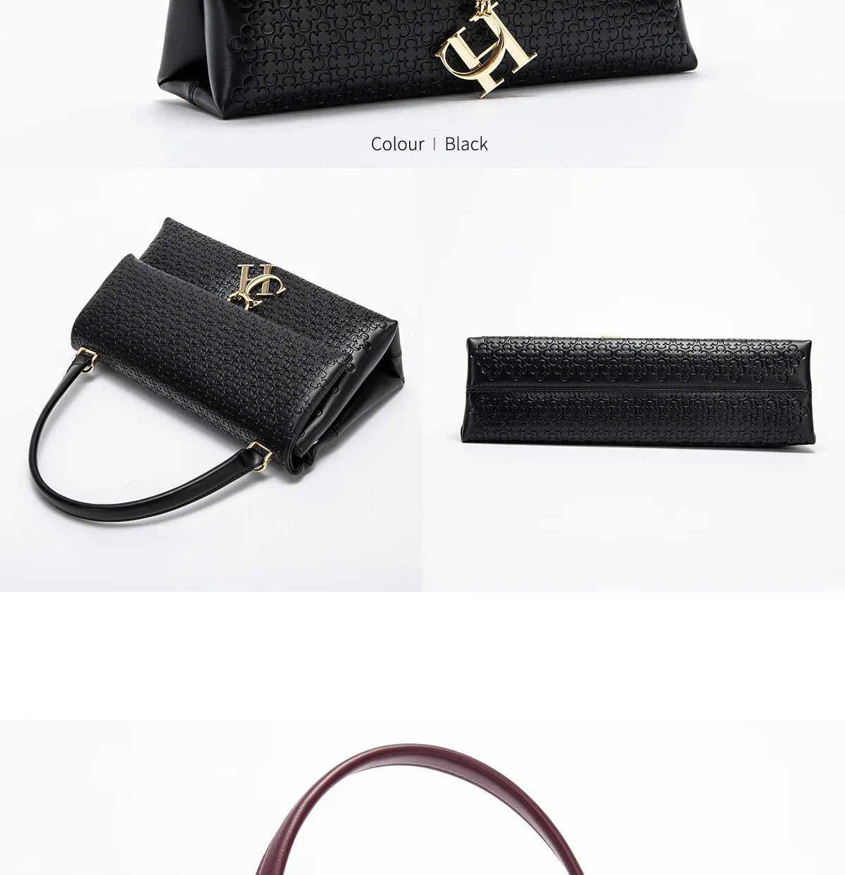 CH Women's Shoulder Bag Detachable Chain Light Luxury Underarm Bag Fashion Simple Large Capacity Solid Color Shoulder Strap
