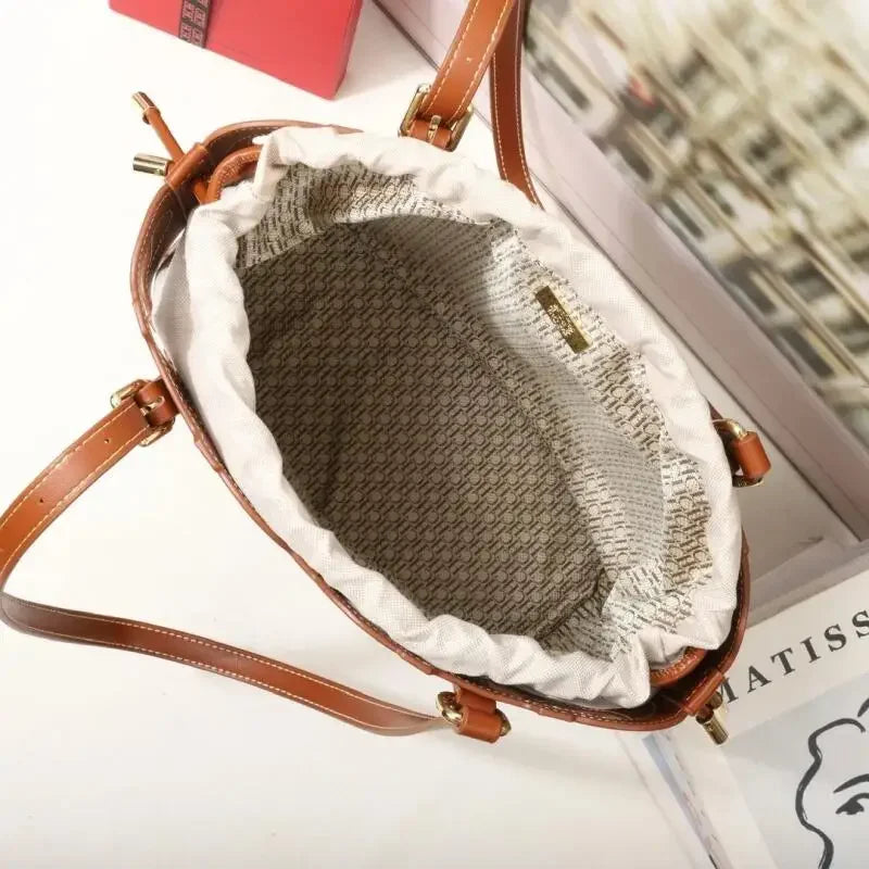 CH High-end Brand Fashionable Hollow Design Women's Handbag Large Capacity Simple Solid Color Women's Shoulder Bag
