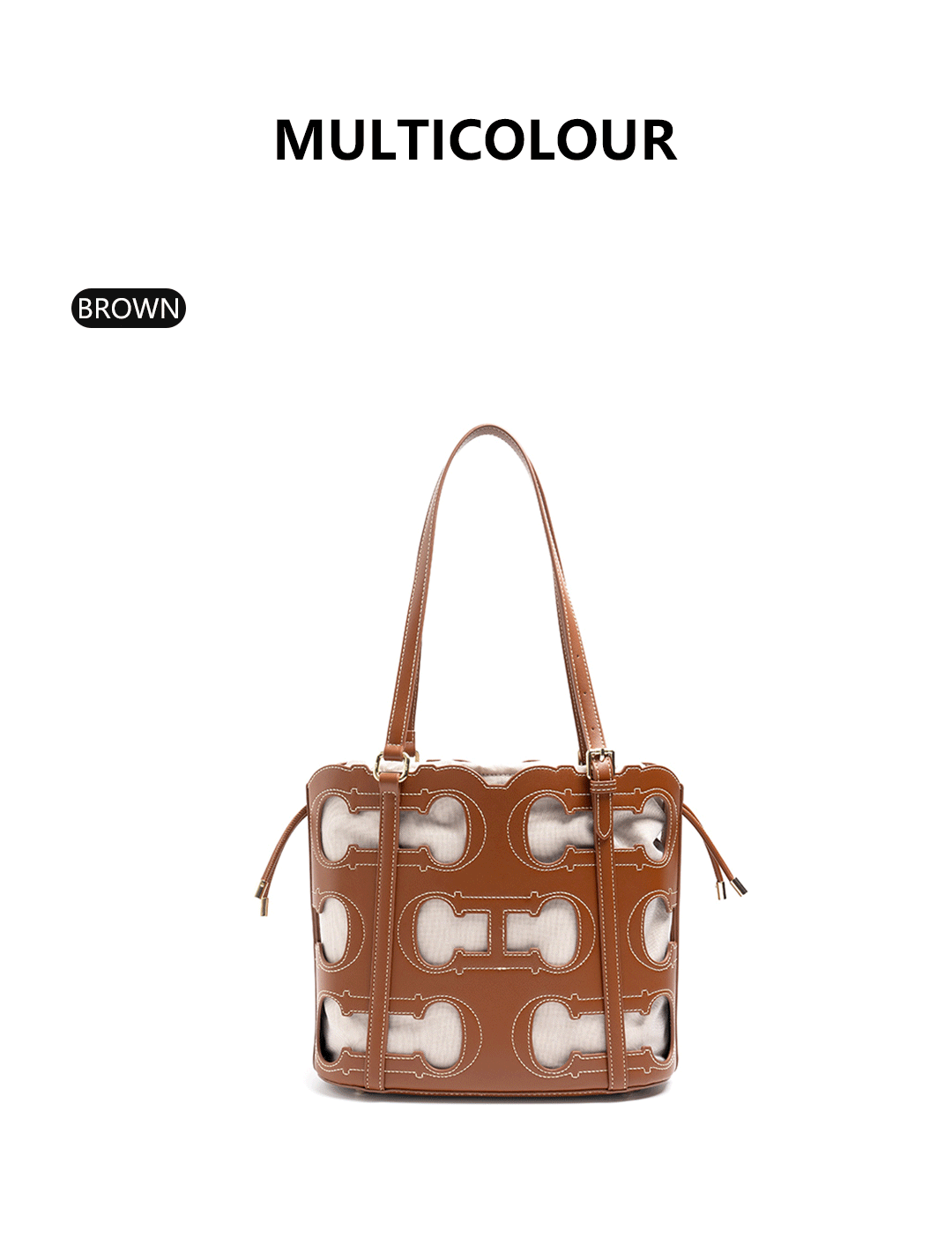CH High-end Brand Fashionable Hollow Design Women's Handbag Large Capacity Simple Solid Color Women's Shoulder Bag