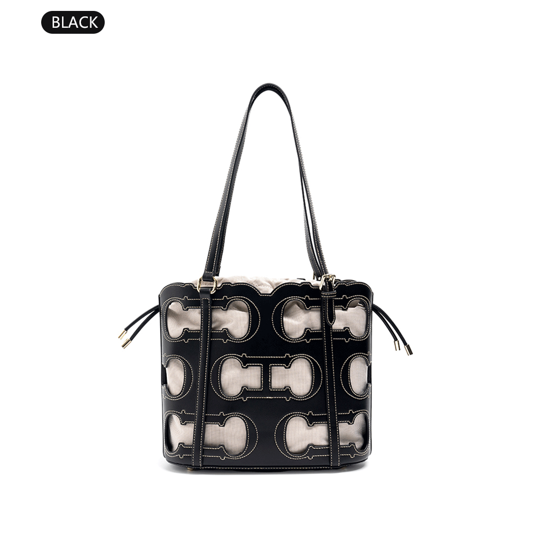 CH High-end Brand Fashionable Hollow Design Women's Handbag Large Capacity Simple Solid Color Women's Shoulder Bag