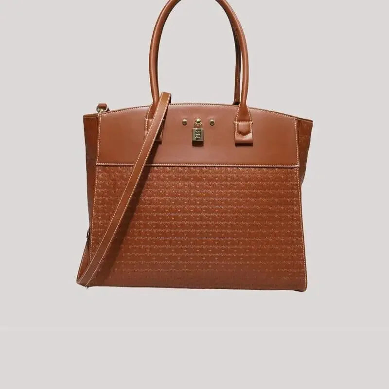 CH Luxury Women's Large Capacity Handbag Vintage Embossed Shoulder Bag Collision Color Classic Retro Travel Crossbody Bag