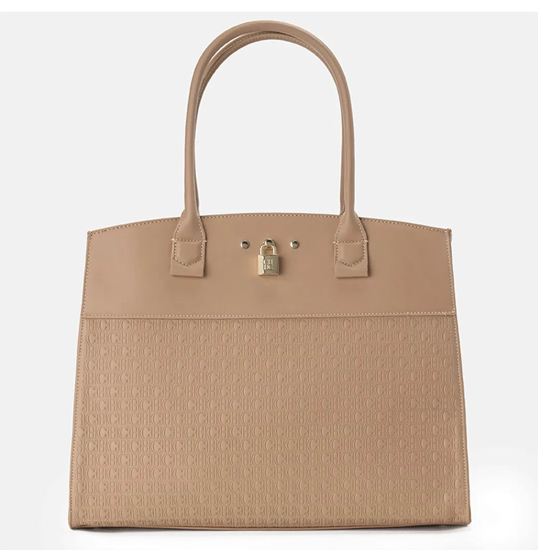 CH Luxury Women's Large Capacity Handbag Vintage Embossed Shoulder Bag Collision Color Classic Retro Travel Crossbody Bag