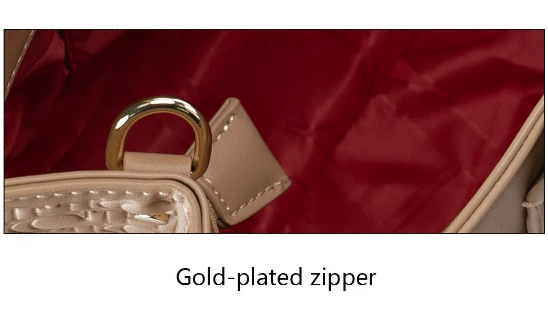 CH Luxury Women's Large Capacity Handbag Vintage Embossed Shoulder Bag Collision Color Classic Retro Travel Crossbody Bag