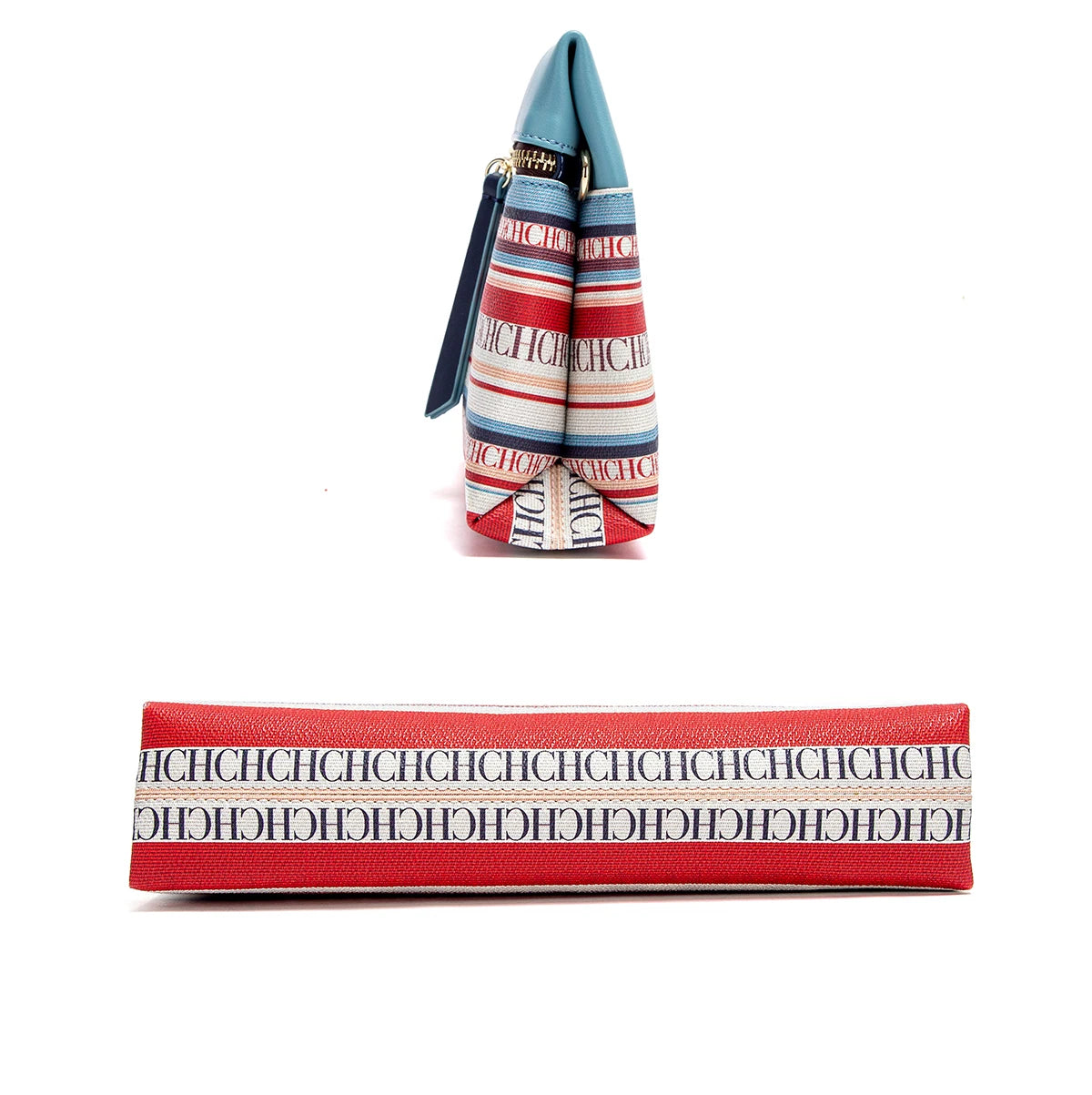 CH Fashion Zipper Design Striped Crossbody Bag Compact Multicolor Printed Lettering Elegant Brand Women's Bag