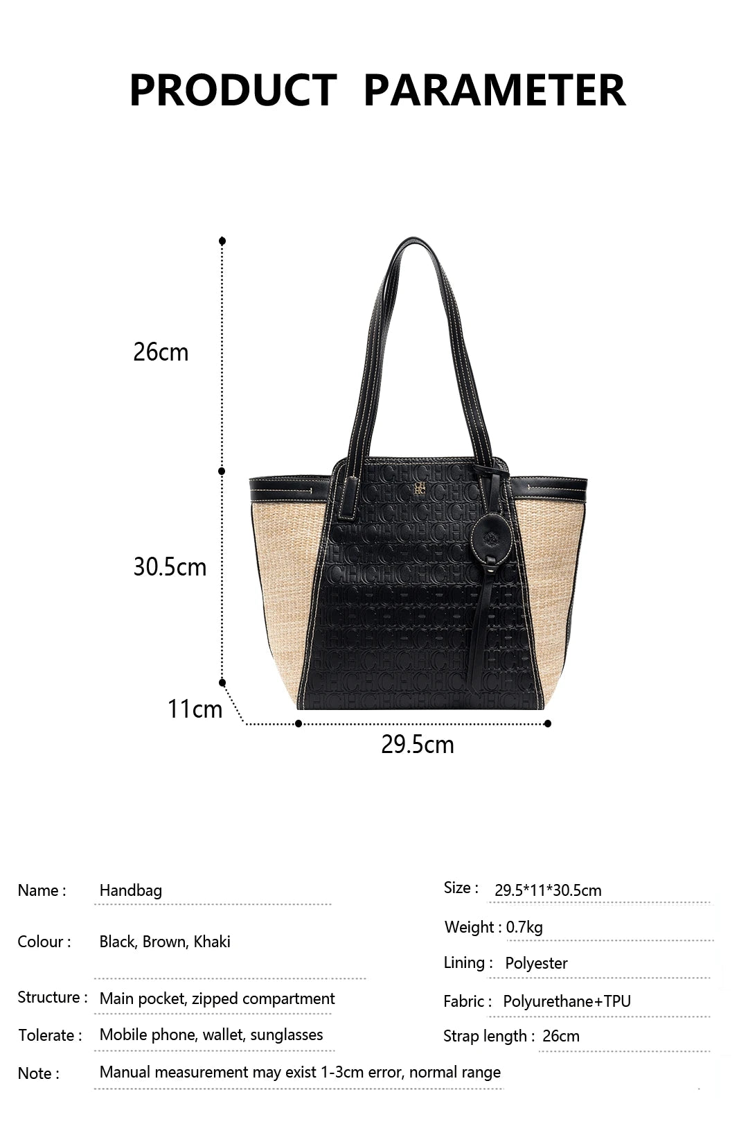 CH Classic High Quality Women's Shoulder Bag Crossbody Bag Fashion Multi functional Women's Light Luxury Handbag Large
