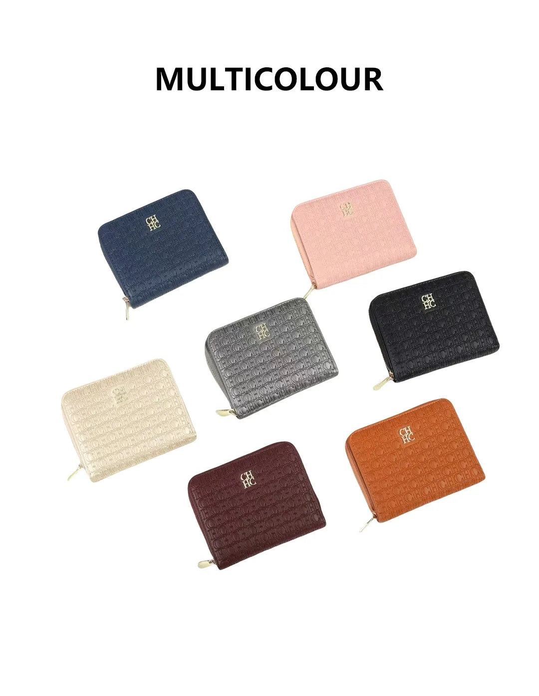 CH Multi-color Cute Wallet Brand Clasp Women's Wallet Simple and Fashionable Beautiful Lettered Printing Design Solid Color Wome