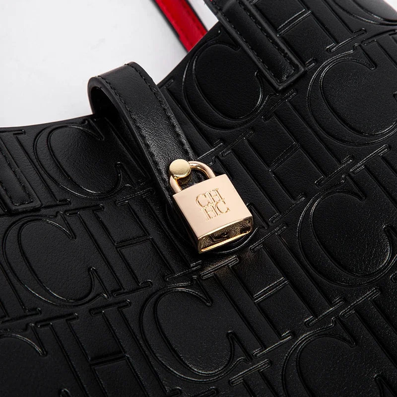 CH Fashion Brand Women's Embossed Pattern Leather Bag Fashionable Luxury Designer Casual Messenger Bag Women's