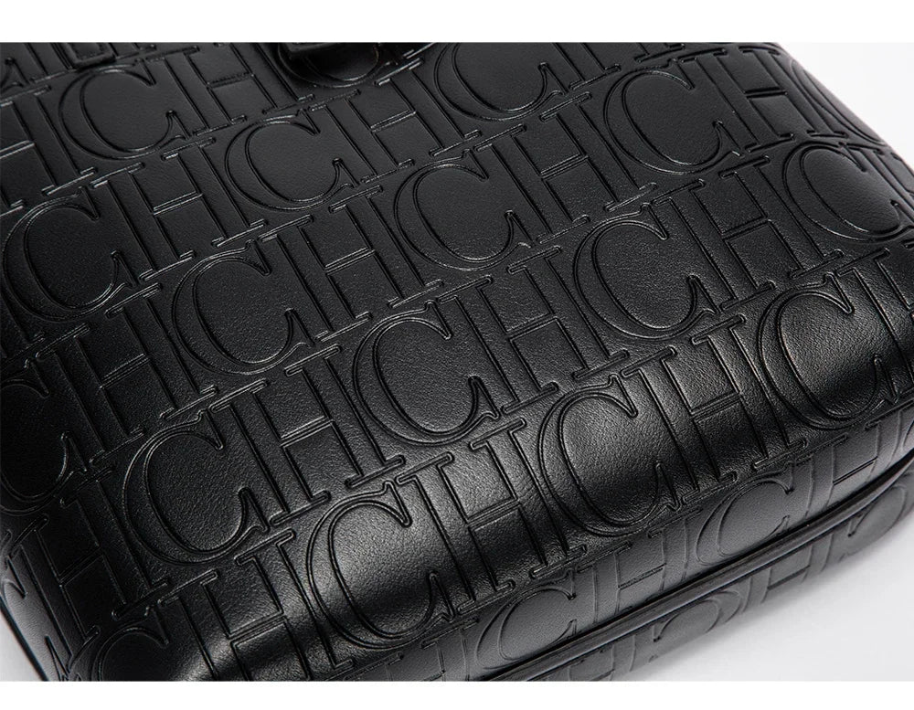 CH Fashion Brand Women's Embossed Pattern Leather Bag Fashionable Luxury Designer Casual Messenger Bag Women's