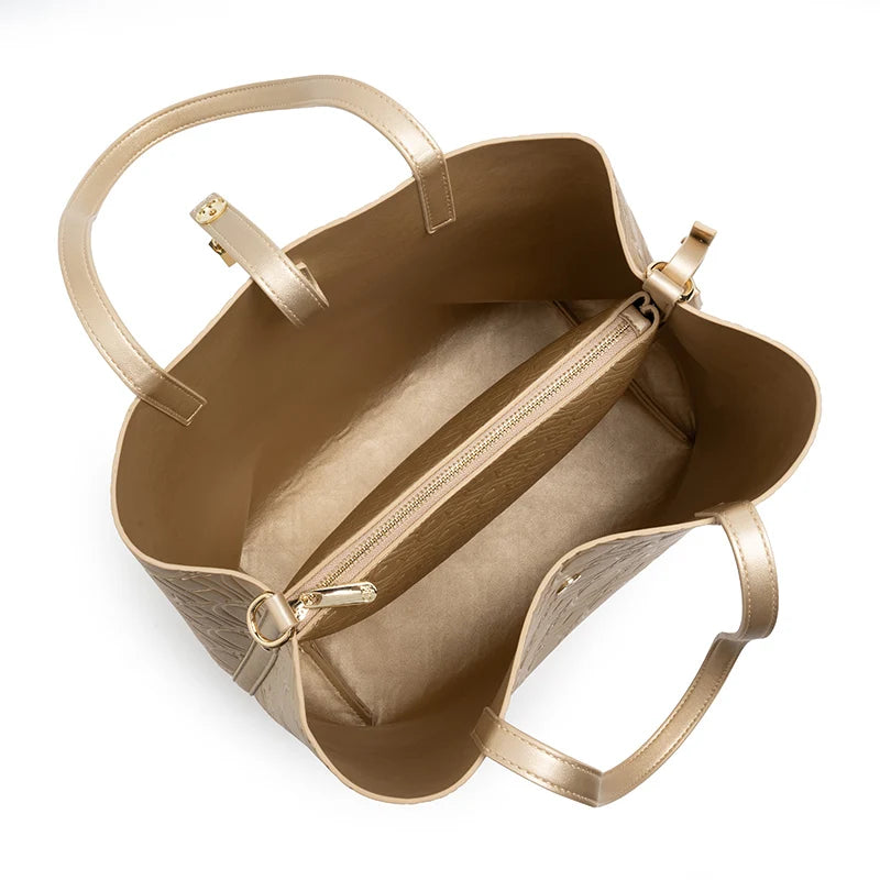 CH Ladies Shoulder Bag Classic Fashion Ladies Crossbody Premium Feeling Pure Colour Letter Embossed Design Handbag Large Capacit