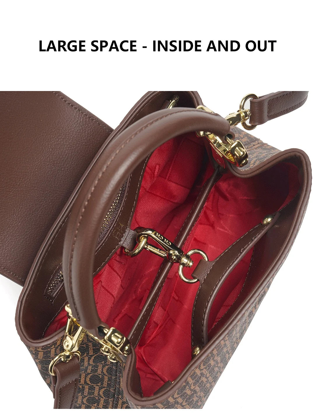 CH Women's Design Tote Letter Design Printing Ladies Elegant Compartment Hundred Crossbody Bag Fashion Temperament