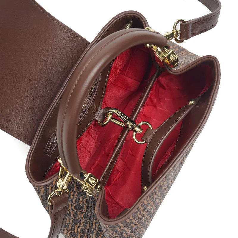 CH Women's Design Tote Letter Design Printing Ladies Elegant Compartment Hundred Crossbody Bag Fashion Temperament