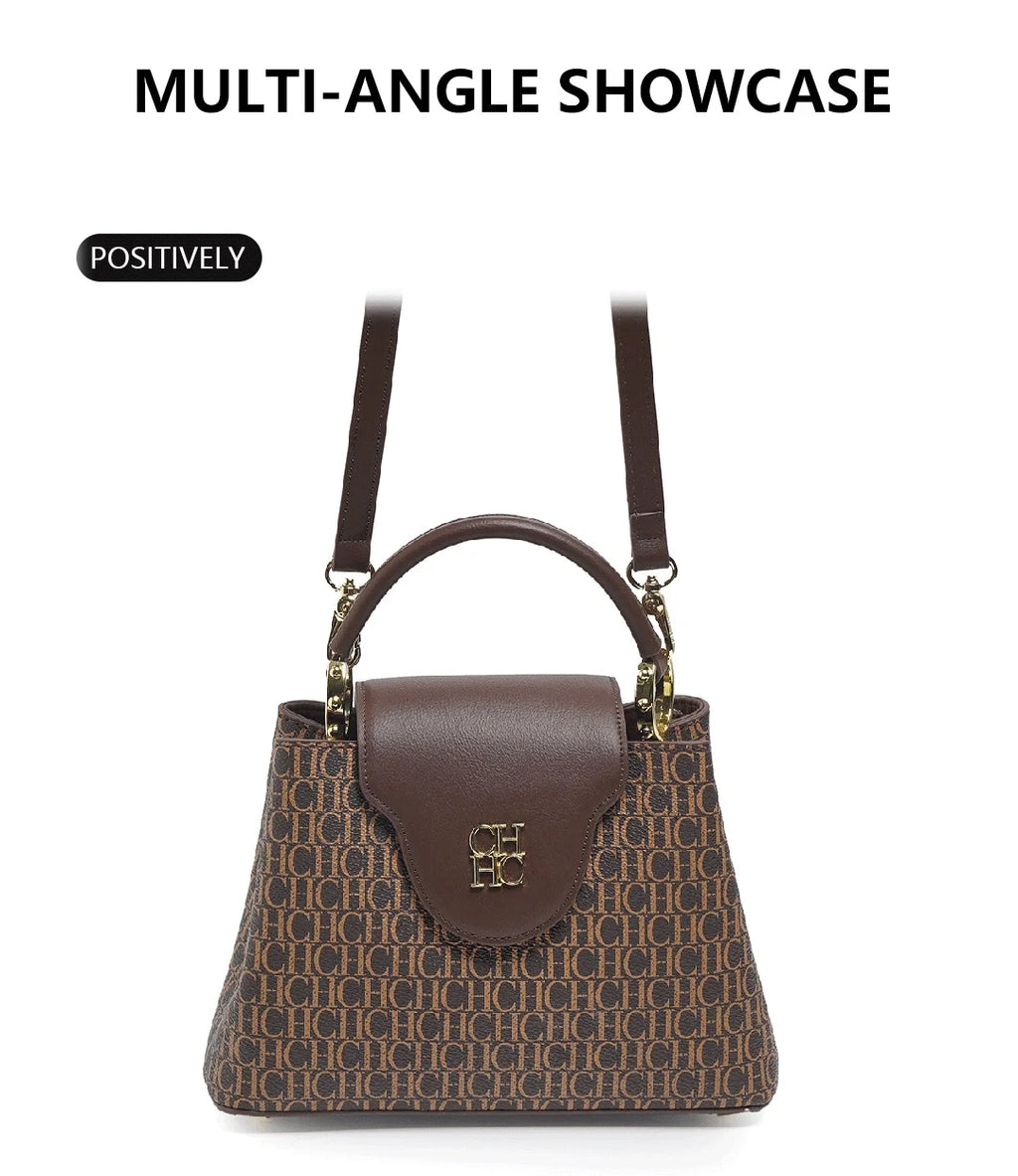 CH Women's Design Tote Letter Design Printing Ladies Elegant Compartment Hundred Crossbody Bag Fashion Temperament