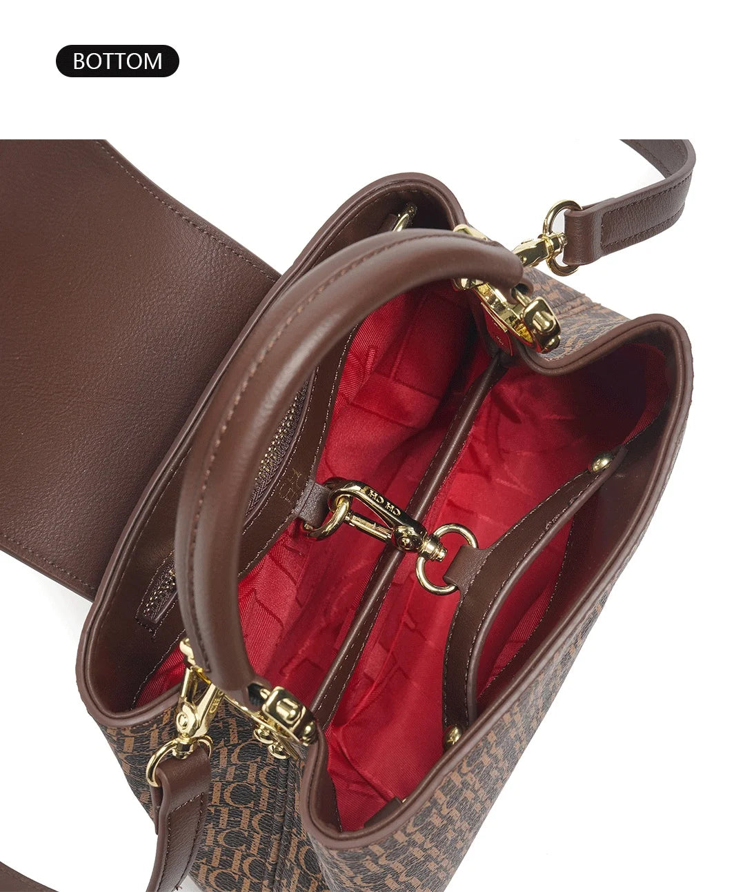 CH Women's Design Tote Letter Design Printing Ladies Elegant Compartment Hundred Crossbody Bag Fashion Temperament