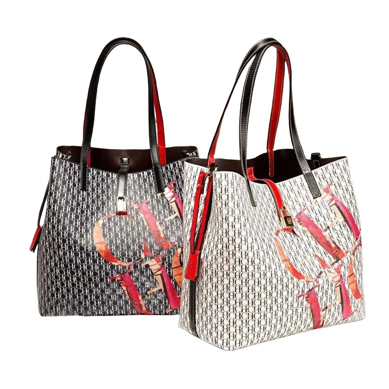 CH Women's Crossbody Bag Classic Temperament Style High Quality Letter Printing Women's Shoulder Bag Large Capacity Tote High