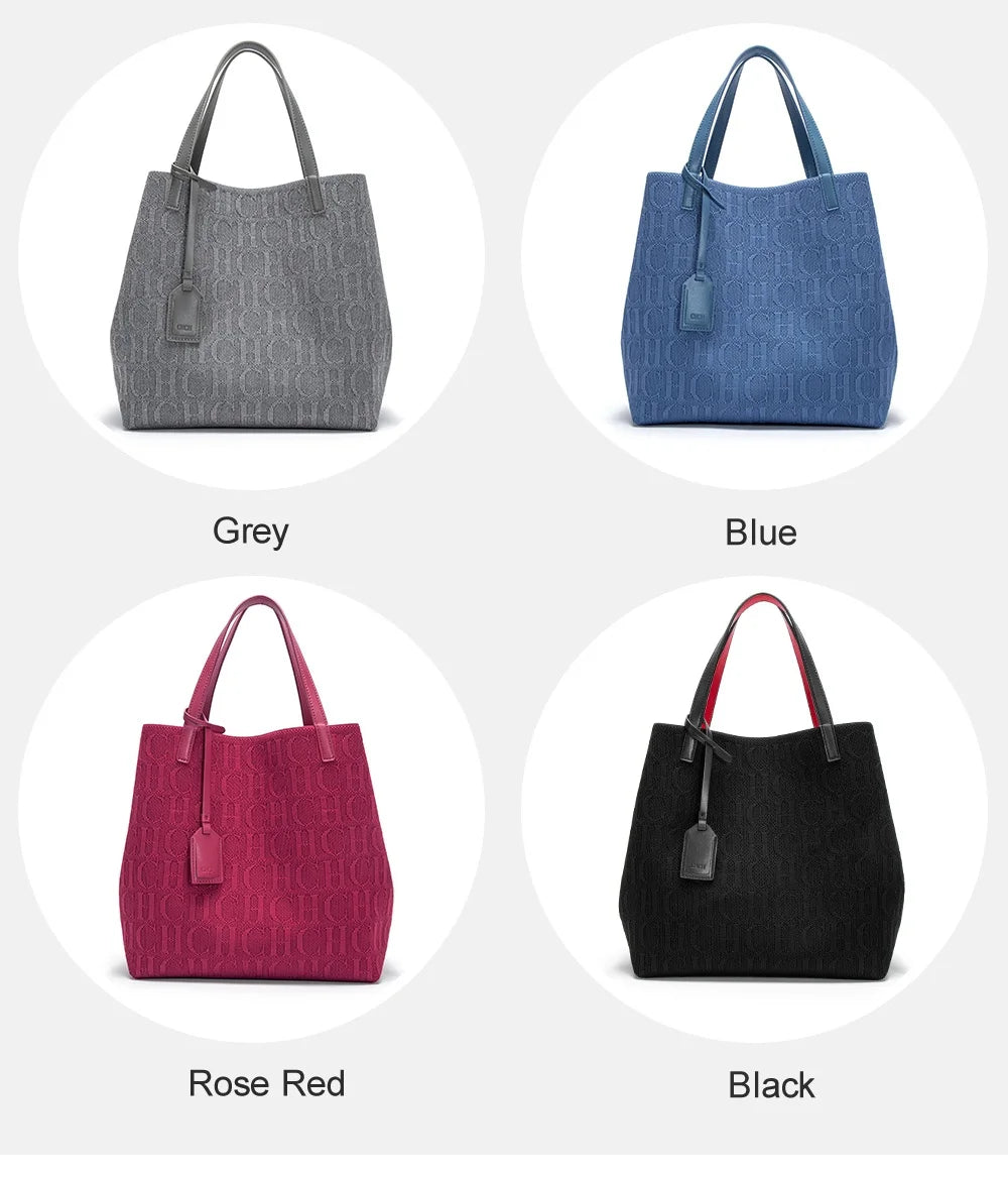 CH Ladies Shoulder Bag Fashion Classic New Pure Color Outer Pocket Ladies Handbag High Quality Craft Large Capacity Handbag