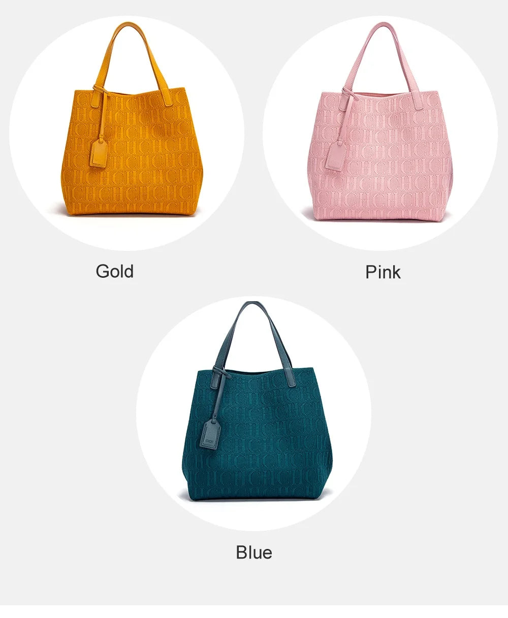 CH Ladies Shoulder Bag Fashion Classic New Pure Color Outer Pocket Ladies Handbag High Quality Craft Large Capacity Handbag