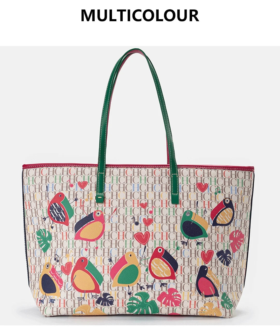 CH Shoulder Bag Ladies Cartoon Pattern Large Capacity Niche Brand Casual Fashion Handheld Can Load Shopping Daily Commuting