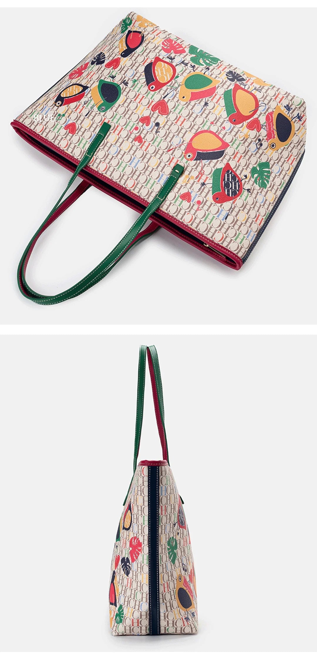 CH Shoulder Bag Ladies Cartoon Pattern Large Capacity Niche Brand Casual Fashion Handheld Can Load Shopping Daily Commuting