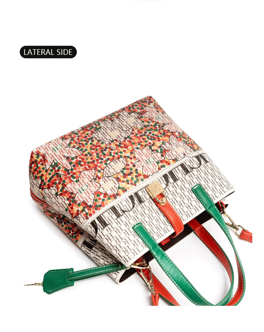 CH Exquisite Flower Printed Women's Leather Bag Fashion Design Women's Handbag Printed Women's Shoulder Large Capacity Bag