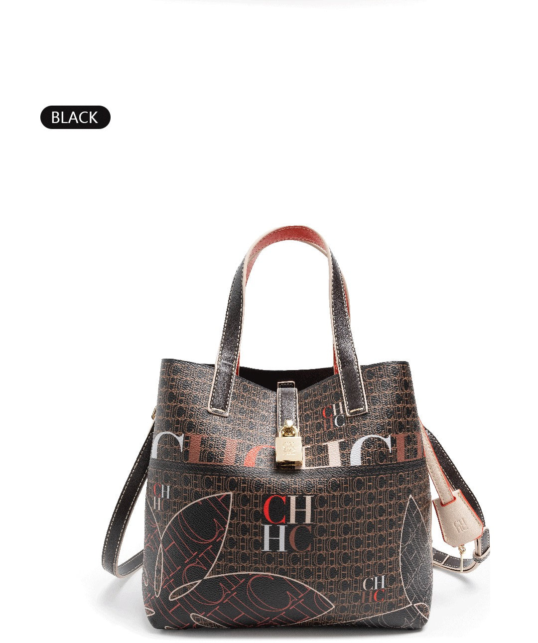 CH Exquisite Flower Printed Women's Leather Bag Fashion Design Women's Handbag Printed Women's Shoulder Large Capacity Bag