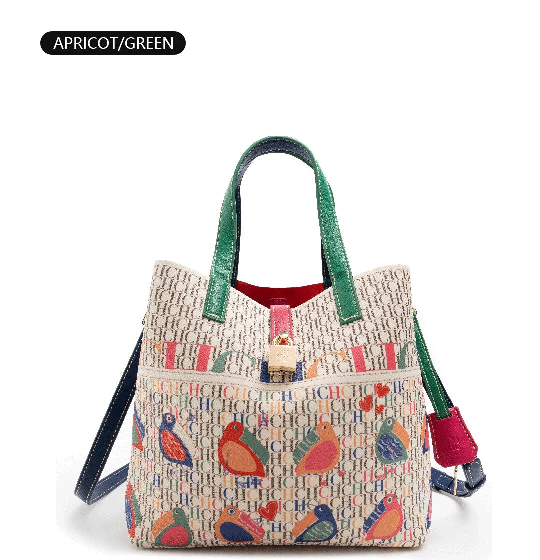 CH Exquisite Flower Printed Women's Leather Bag Fashion Design Women's Handbag Printed Women's Shoulder Large Capacity Bag