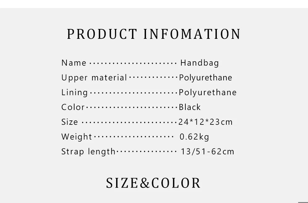 CH Fashion Brand Shoulder Bag for Women Large Capacity Casual Hard Bag with Letters Embossed PU Leather Womenswear