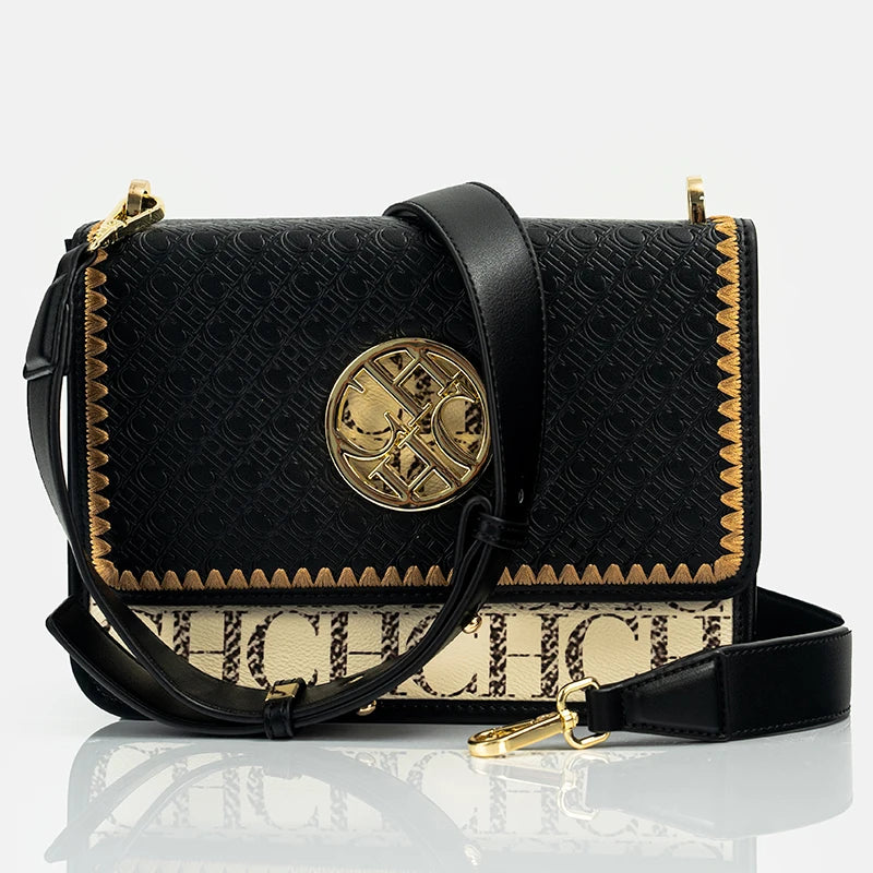 CH Solid Design Shoulder Bag Dark Letter Embossed Ladies Party Bag Exquisite Luxury Brand Fashion Design Handbag Classic