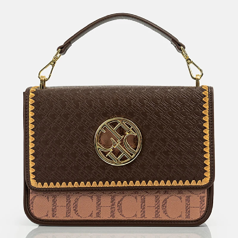 CH Solid Design Shoulder Bag Dark Letter Embossed Ladies Party Bag Exquisite Luxury Brand Fashion Design Handbag Classic