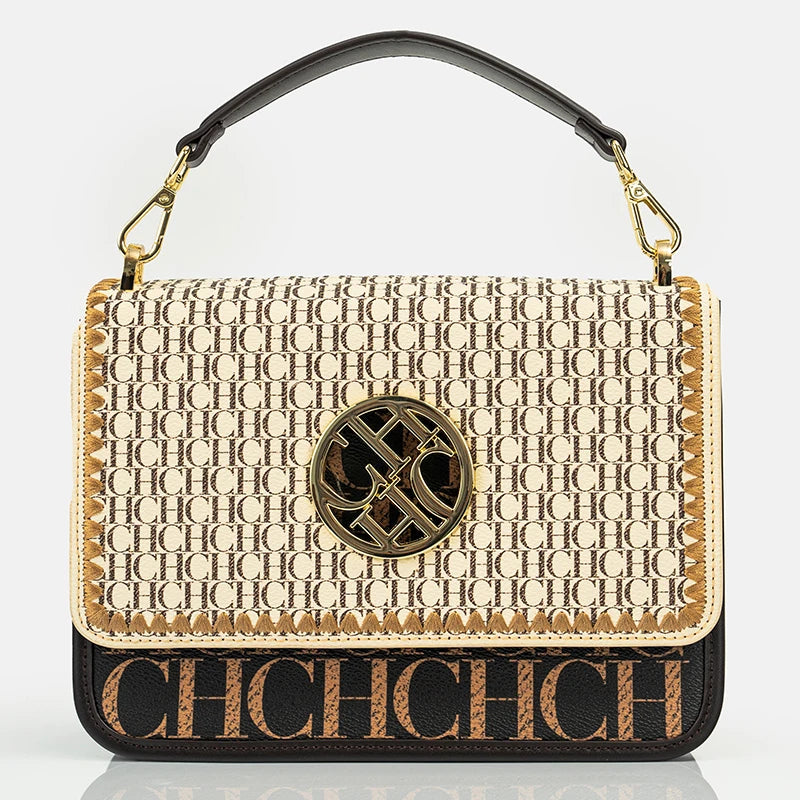 CH Solid Design Shoulder Bag Dark Letter Embossed Ladies Party Bag Exquisite Luxury Brand Fashion Design Handbag Classic