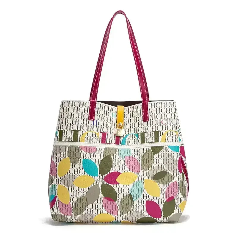 CH Luxury Ladies Shoulder Bag Large Capacity Bucket Bag 2024 New High Quality Ladies Handbag Exquisite Flower Pattern Womenswe