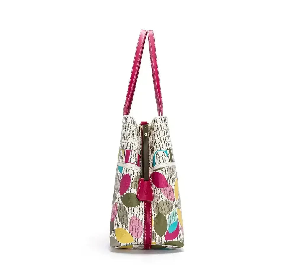 CH Luxury Ladies Shoulder Bag Large Capacity Bucket Bag 2024 New High Quality Ladies Handbag Exquisite Flower Pattern Womenswe