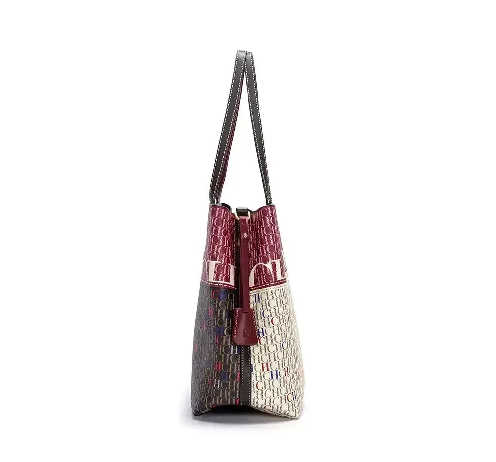 CH Luxury Ladies Shoulder Bag Large Capacity Bucket Bag 2024 New High Quality Ladies Handbag Exquisite Flower Pattern Womenswe