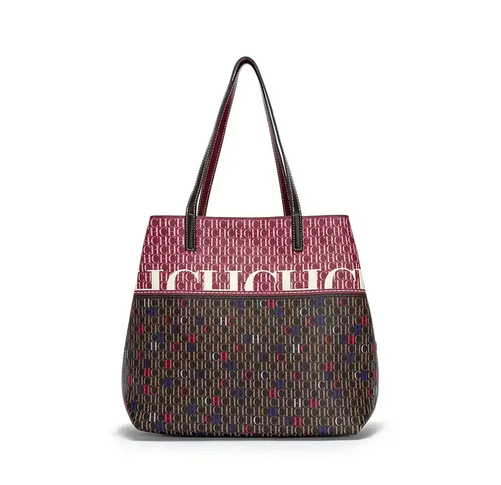 CH Luxury Ladies Shoulder Bag Large Capacity Bucket Bag 2024 New High Quality Ladies Handbag Exquisite Flower Pattern Womenswe